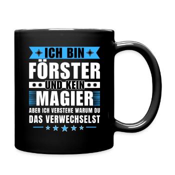 Ich bin Förster und kein Magier - Tasse einfarbig - Schwarz - Rechts