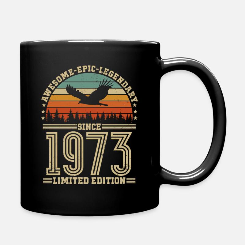 Jahrgang 1973 geboren Vintage Geburtstag Geschenk - Tasse einfarbig - Schwarz