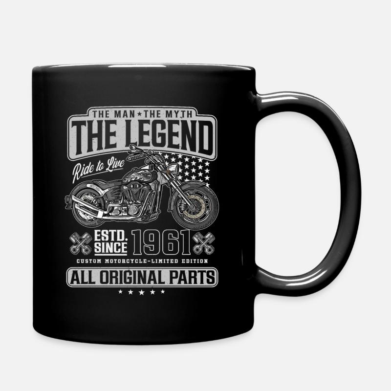 1961 Vintage Man Myth Legend Moto Motard - Mug uni - noir