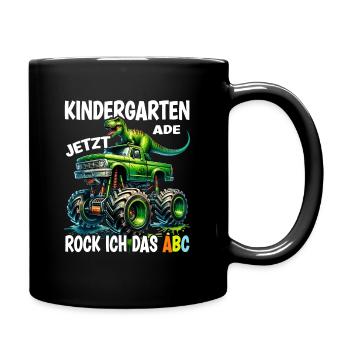 Kindergarten Ade Jetzt Rock Ich Das ABC - Tasse einfarbig - Schwarz - Rechts