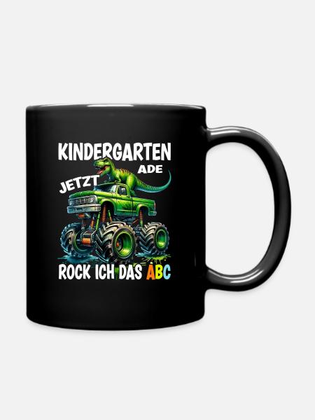 Kindergarten Ade Jetzt Rock Ich Das ABC - Tasse einfarbig - Schwarz
