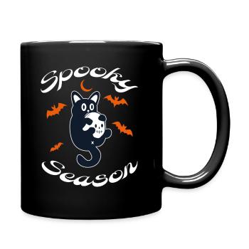 Spooky Season Chaton avec Crâne Halloween - Mug uni - noir - Droite