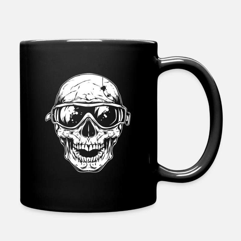 Ski Skibrille Totenkopf - Tasse einfarbig - Schwarz