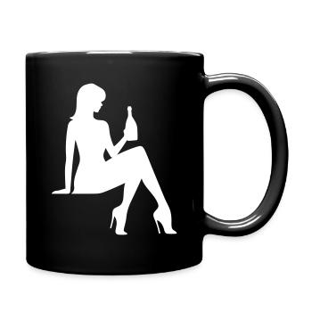 Frau Party Silhouette - Tasse einfarbig - Schwarz - Rechts