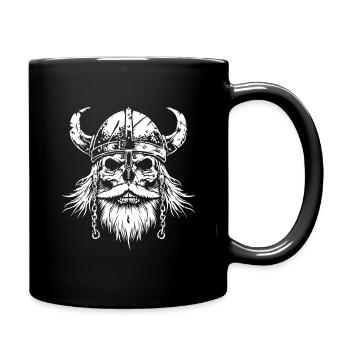 Wikinger Totenkopf Valhalla - Tasse einfarbig - Schwarz - Rechts