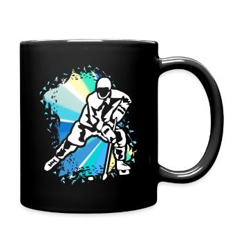 Motif Ice Hockey Ice Hockey Player Gift - Full Colour Mug - black - Right