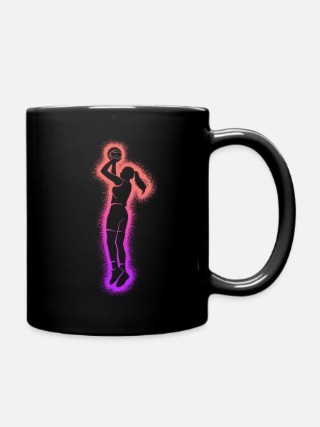 Basketballerin Damen Kinder Basketball Mädchen - Tasse einfarbig - Schwarz
