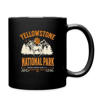 Paysage de la forêt de Yellowstone - Mug uni - noir - Droite