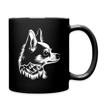 Hund Chihuahua Berg - Tasse einfarbig - Schwarz - Rechts
