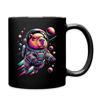 Capybaras Cute Capybara Astronaut - Full Colour Mug - black - Right