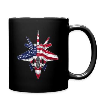 Amerikanische Kampfjets 4. Juli - Tasse einfarbig - Schwarz - Rechts
