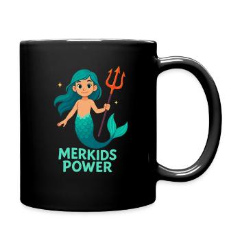 Merkids Power Mädchen - Tasse einfarbig - Schwarz - Rechts