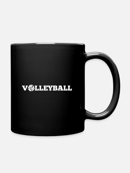 Volleyball Volleyball Team Motif - Full Colour Mug - black