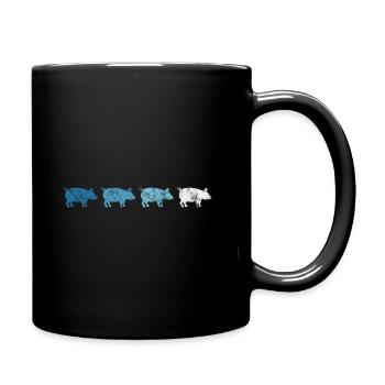 Schweine Bauer Retro Schweinchen Schweine Sau Eber - Tasse einfarbig - Schwarz - Rechts