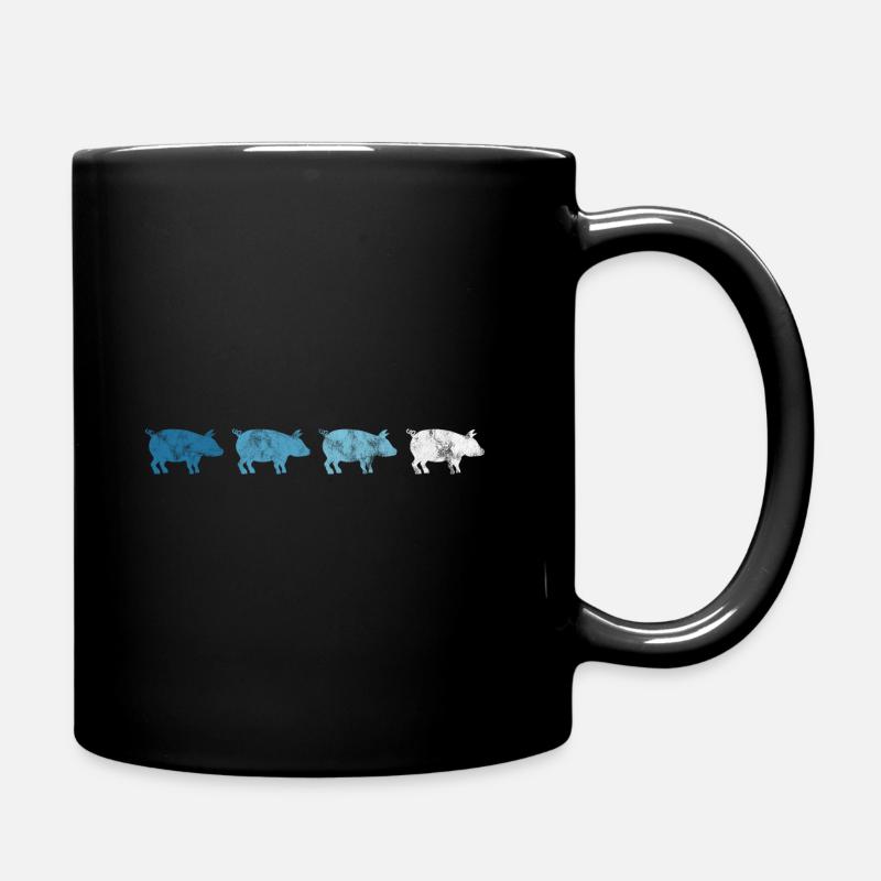 Schweine Bauer Retro Schweinchen Schweine Sau Eber - Tasse einfarbig - Schwarz