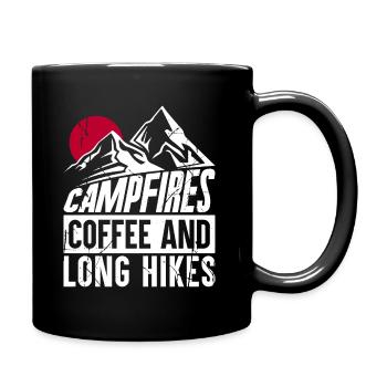 Campfires coffee and long hikes - Full Colour Mug - black - Right