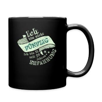 Fünfzig Fünfzigster 50. Geburtstag Geschenkidee - Tasse einfarbig - Schwarz - Rechts