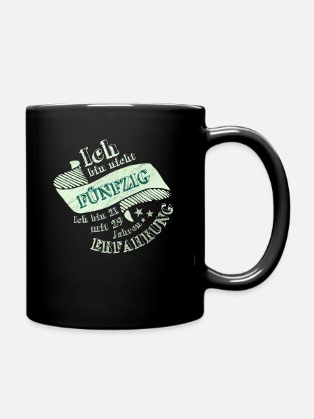 Fünfzig Fünfzigster 50. Geburtstag Geschenkidee - Tasse einfarbig - Schwarz
