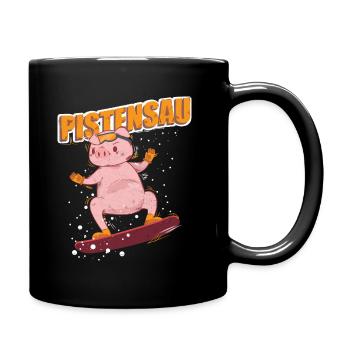 Pistensau Snowboarder Snowboard - Full Colour Mug - black - Right
