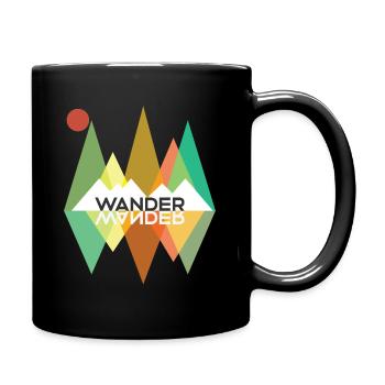 Hiking Hiker Wander Retro Vintage - Full Colour Mug - black - Right