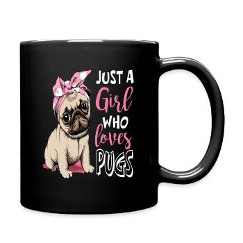 Juste une fille qui aime les carlins - Mug uni - noir - Droite