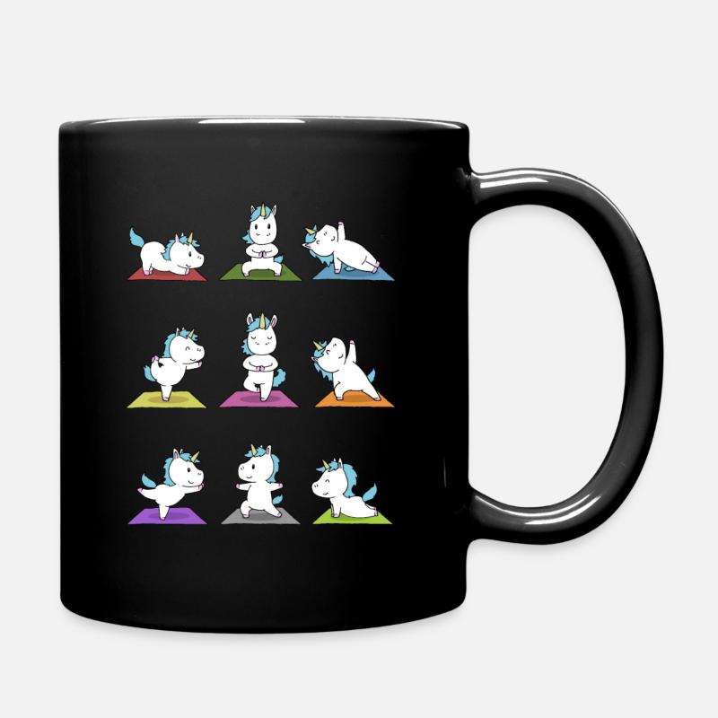 Cadeau de méditation yoga licorne Yogi Namaste - Mug uni - noir