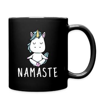 Cadeau de méditation yoga licorne Yogi Namaste - Mug uni - noir - Droite