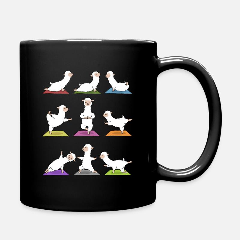 Yoga Alpaka Meditation Yogi Namaste Geschenk - Tasse einfarbig - Schwarz