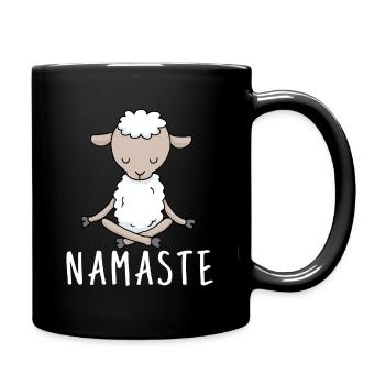 Cadeau de méditation de yoga mouton Yogi Namaste - Mug uni - noir - Droite