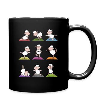 Cadeau de méditation de yoga mouton Yogi Namaste - Mug uni - noir - Droite