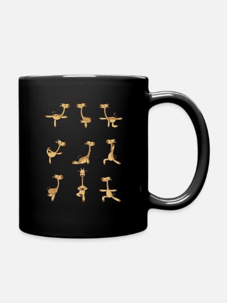 Yoga Giraffe Meditation Yogi Namaste Geschenk - Tasse einfarbig - Schwarz
