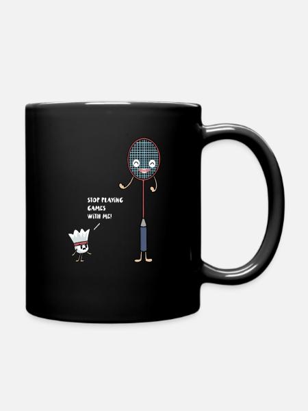 Badminton Schäger vs Ball Stop playing Games ! - Mug uni - noir