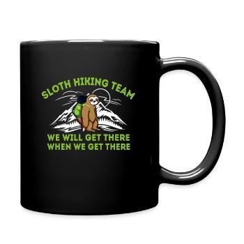 Sloth Hiking Team design for Men & Women - Full Colour Mug - black - Right