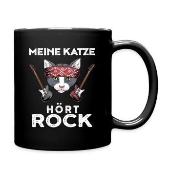 Rock Cat Rock and Roll Music Festival Gift - Full Colour Mug - black - Right