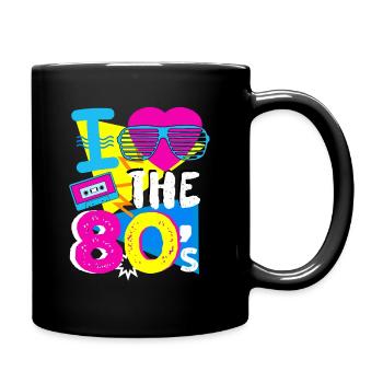 Ich liebe die 80er - 80s Retro Musik Geschenk - Tasse einfarbig - Schwarz - Rechts