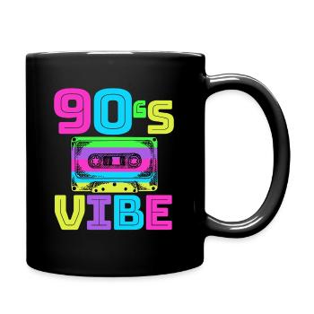 90s Vibe - Retro Vintage 90er Jahre Musik Geschenk - Tasse einfarbig - Schwarz - Rechts