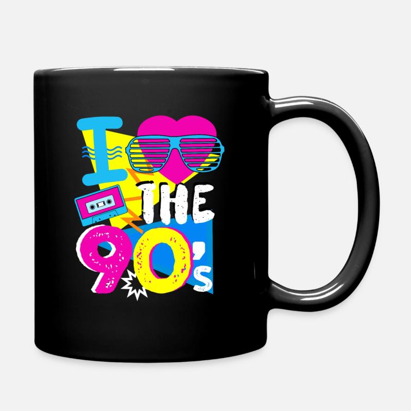 Ich liebe die 90er - 90s Retro Musik Geschenk - Tasse einfarbig - Schwarz