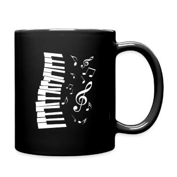 Klavier Musiker Flügel Piano Noten Geschenk - Tasse einfarbig - Schwarz - Rechts
