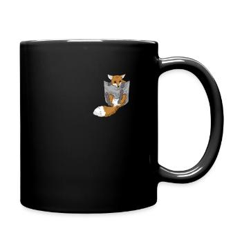 Fox in breast pocket - Full Colour Mug - black - Right