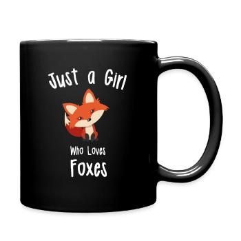 Fox design for Girls - Full Colour Mug - black - Right