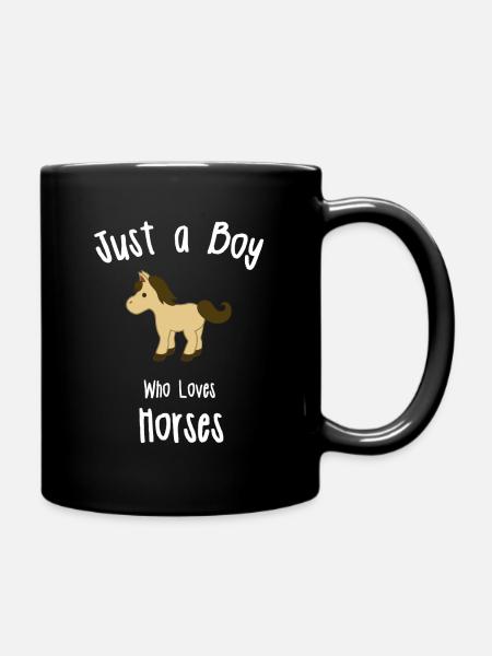 Horse design for Boys - Full Colour Mug - black