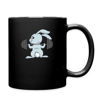 Hase Training - Tasse einfarbig - Schwarz - Rechts