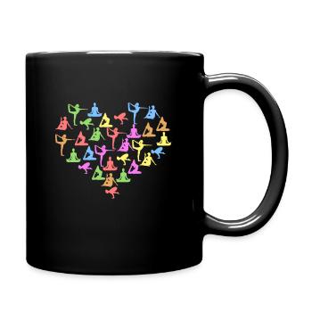 Yoga Lustige Yoga Herz Positionen Geschenk - Tasse einfarbig - Schwarz - Rechts
