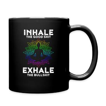 Cadeau de bain de bonne expiration pour le yoga - Mug uni - noir - Droite