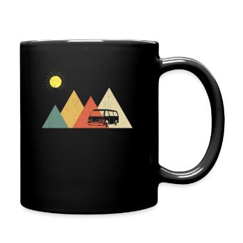 Retro Campervan Vintage Caravan Camping Van - Mug uni - noir - Droite
