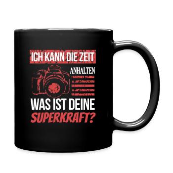 Fotografie Lustiges Zeit anhalten Kraft Geschenk - Tasse einfarbig - Schwarz - Rechts