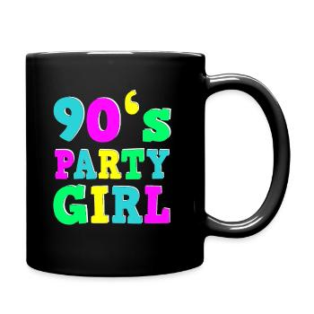 90's Party Girl Shirt 90s Party Outfit Ladies - Full Colour Mug - black - Right