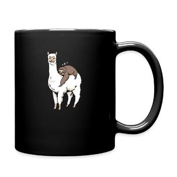 Alpaca Funny Alpaca Sloth Lazy Gift - Full Colour Mug - black - Right