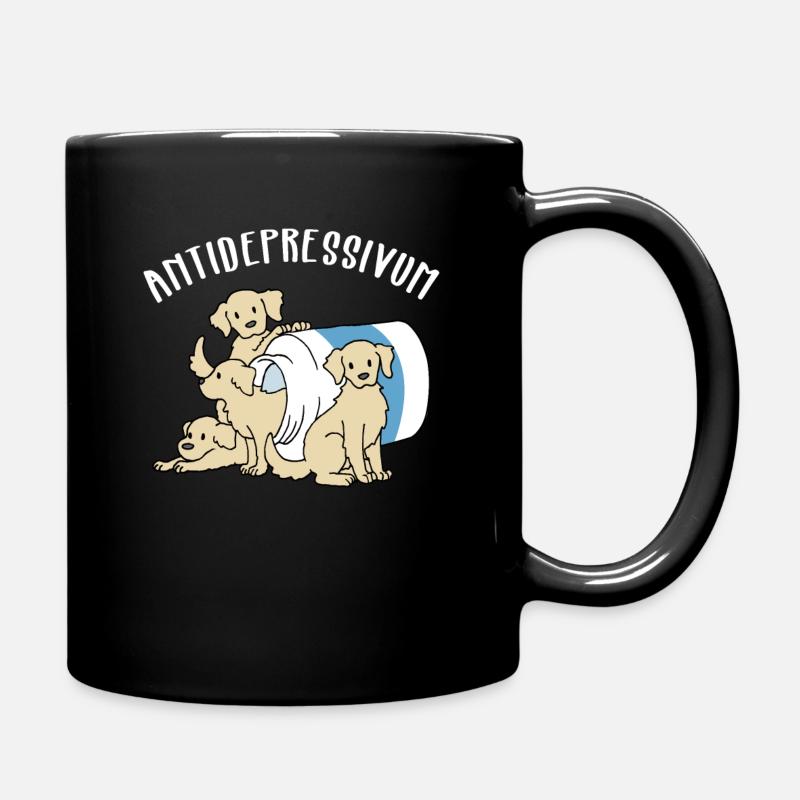 Hunde Lustiges Hund Antidepressivum Geschenk - Tasse einfarbig - Schwarz