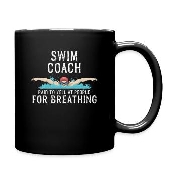 Schwimmlehrer Schwimmtrainer Geschenk Schwimmer - Tasse einfarbig - Schwarz - Rechts